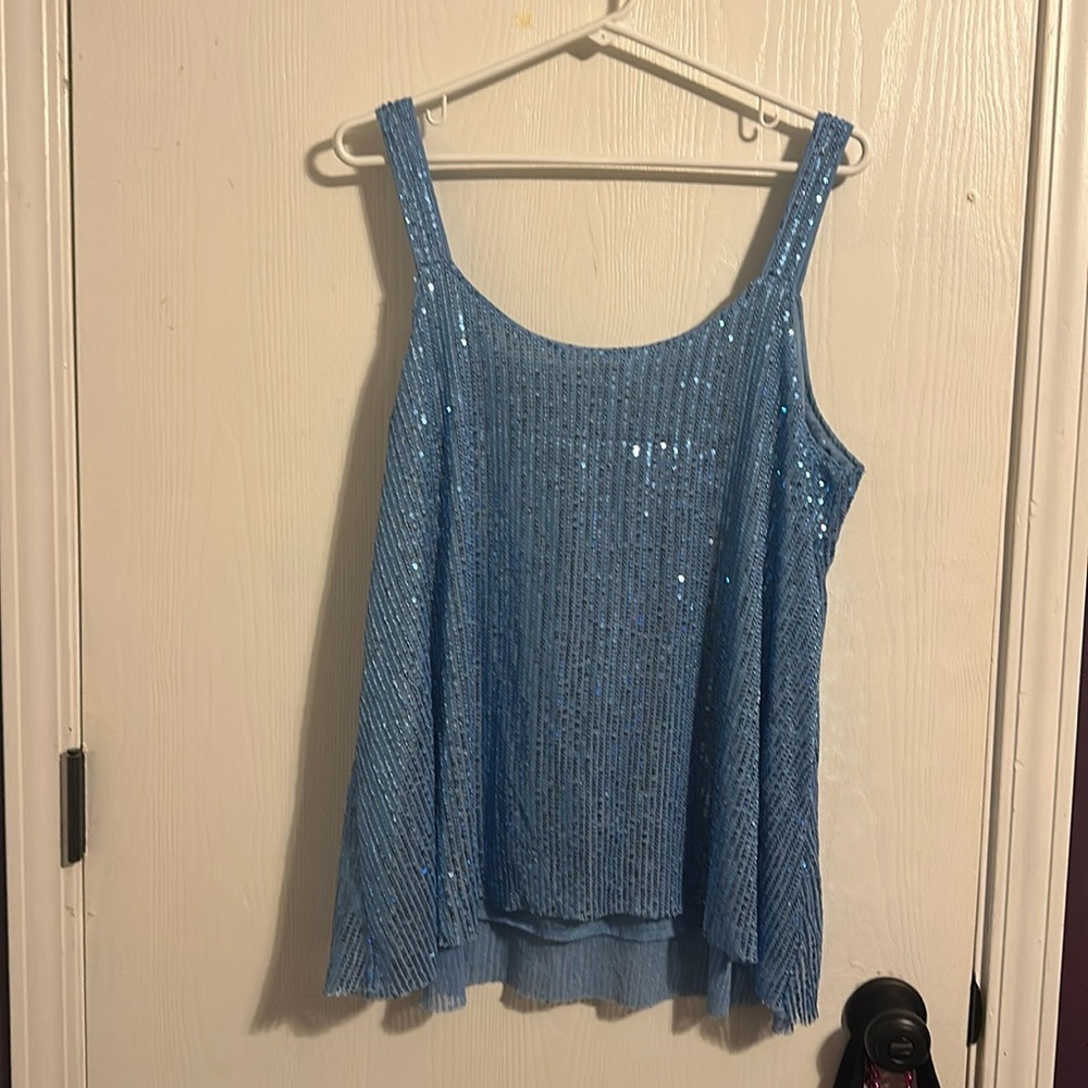 SHEIN blue sparkly tank